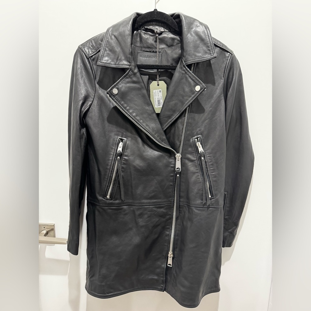 All Saints women leather jacket new with tag, size 4